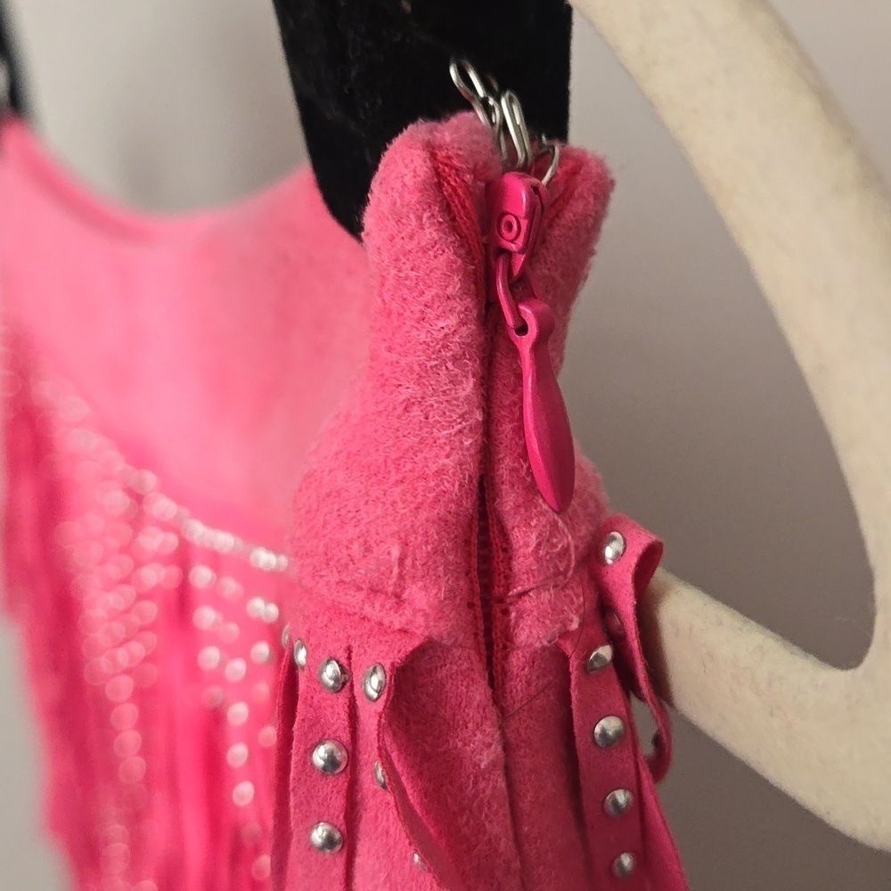 Born To Fly Pink Studded Fringe Skirt - Picture 10 of 11